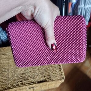 Vintage 90's NYTLites Beaded Clutch - Flamingo Pink